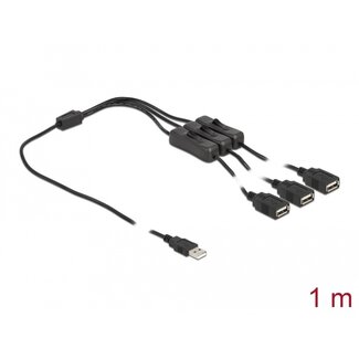 DeLOCK Delock Cable USB Type-A male to 3 x USB Type-A female with switch 1 m