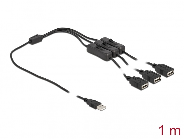 DeLOCK 86804. Lengte snoer: 1 m, Aansluiting 1: USB A