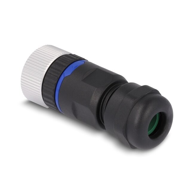 Delock M12 Connector A-coded 8 pin female for mounting with screw connection