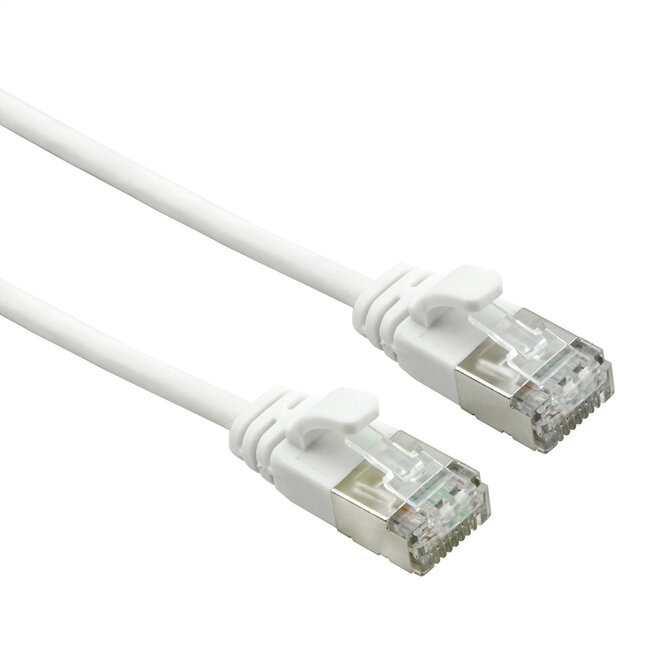 ROLINE U/FTP DataCenter Kabel Cat.7, LSOH, met RJ45 connectoren (500 MHz / Class EA), extra dun, wit, 3 m