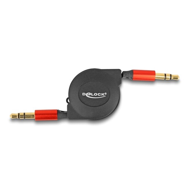 Delock Audio Retractable Cable 3.5 mm 3 Pin Stereo jack male to male 90 cm