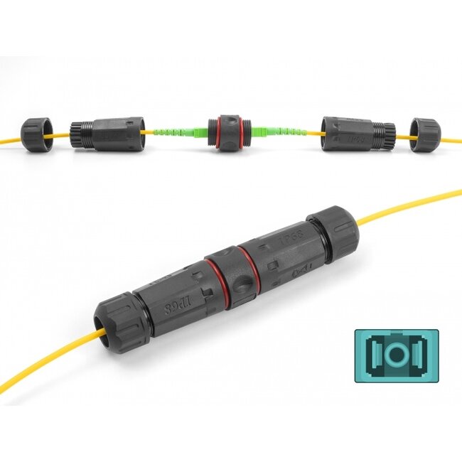 Delock Optical Fiber Cable Connector SC Simplex female to SC Simplex female OM3 waterproof