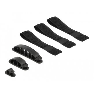 DeLOCK Delock Cable holder and hook-and-loop tape set 6 pieces