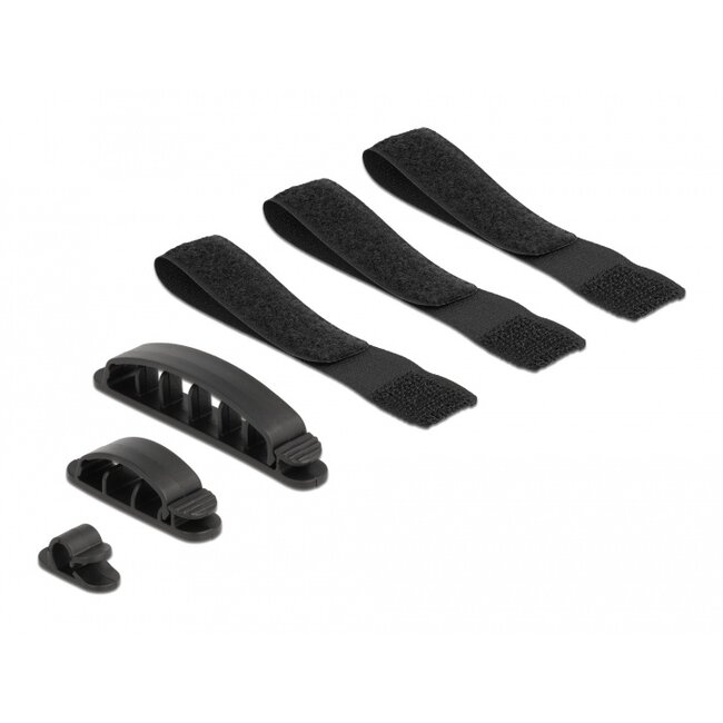 Delock Cable holder and hook-and-loop tape set 6 pieces