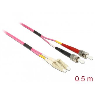 DeLOCK Delock Cable Optical Fibre LC to ST Multi-mode OM4 0.5 m