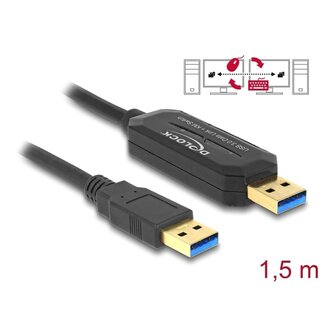 DeLOCK Delock USB 5 Gbps Data Link Cable + KM Switch Type-A to Type-A 1.5 m