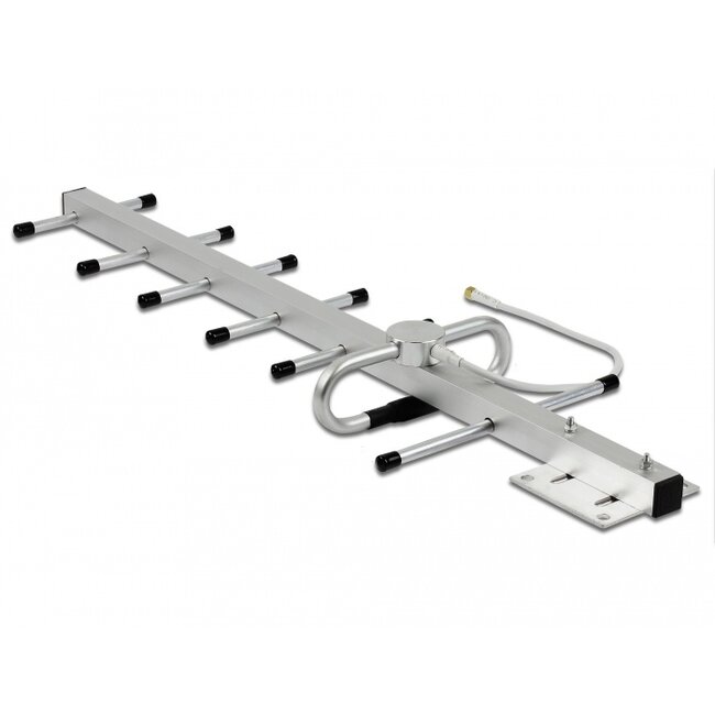 Delock LPWAN 806 - 896 MHz Yagi Antenna SMA plug 10 dBi fixed directional wall and pole mounting outdoor