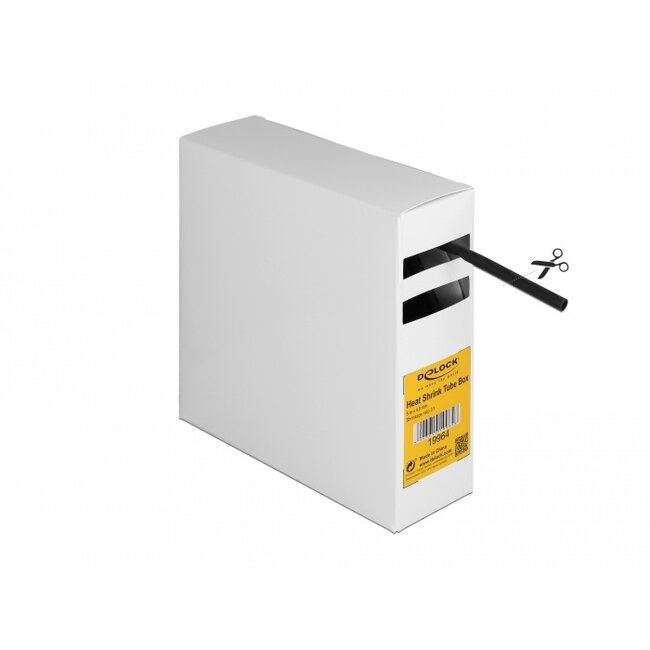 Delock Heat shrink tube Box, with inside adhesive, shrinkage ratio 3:1, 5 m x 4.8 mm black