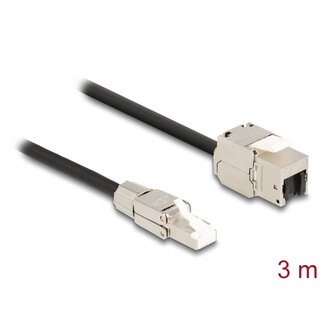 DeLOCK Delock Cable RJ45 plug field assembly to Keystone Module RJ45 jack Cat.6A 3 m
