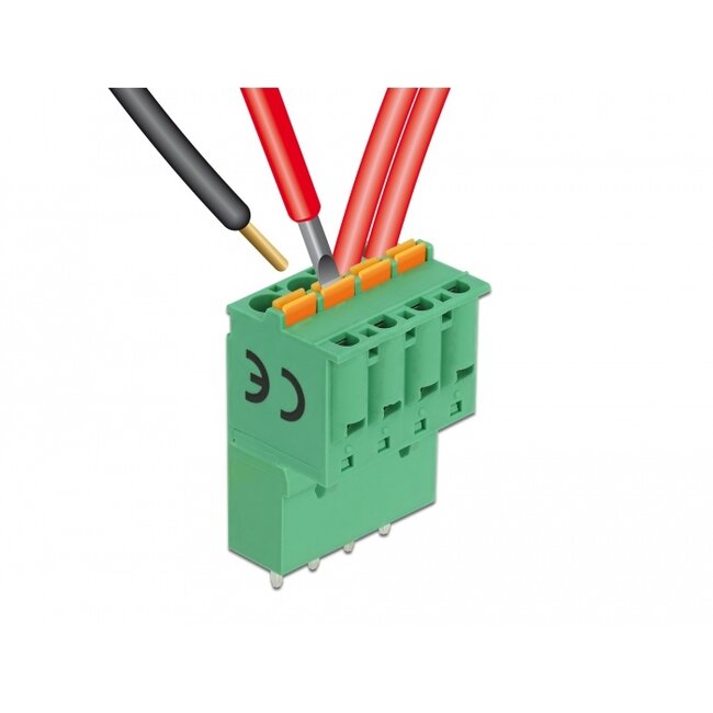 Delock Terminal block set for PCB 4 pin 5.08 mm pitch vertical