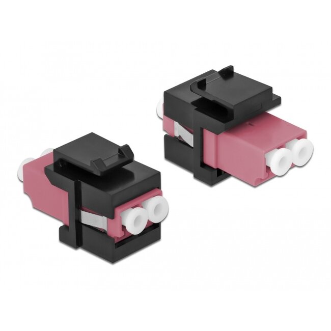 Delock Keystone Module LC Duplex female to LC Duplex female violet / black