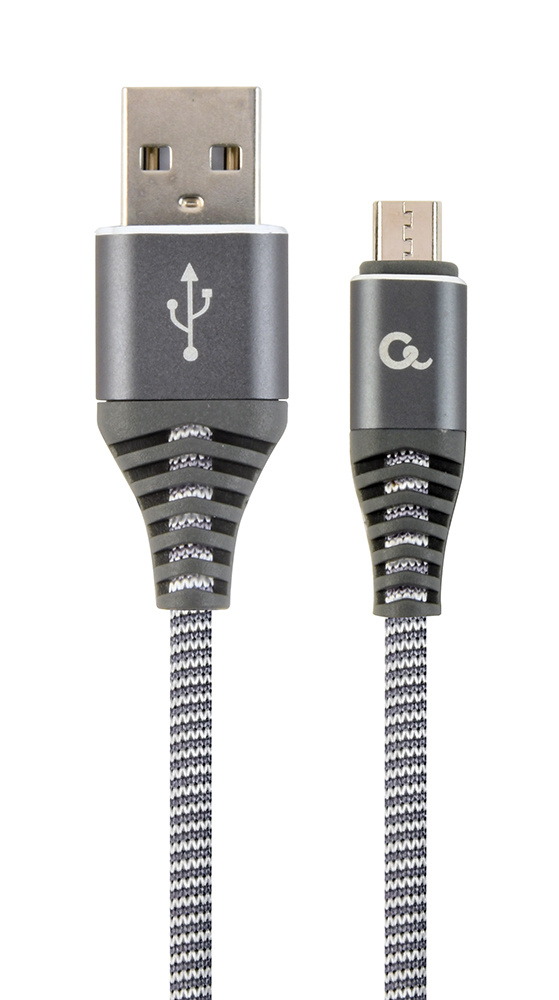 Gembird CC-USB2B-AMMBM-1M-WB2 USB-kabel 2.0 Micro-USB B USB A Grijs, Wit