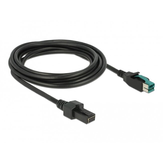 Delock PoweredUSB cable male 12 V > 2 x 4 pin male 3 m for POS printers and terminals