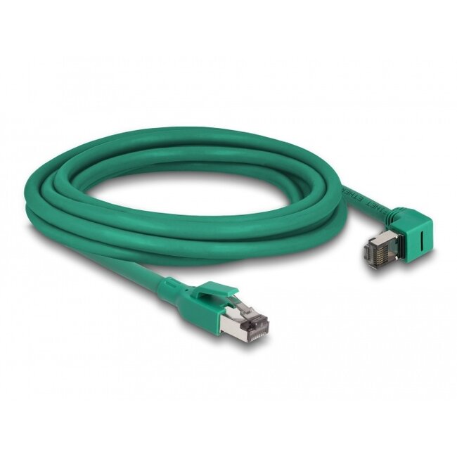 Delock RJ45 Network Cable PROFINET SF/UTP 90° angled 3 m green