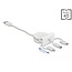 Delock Easy 45 Module USB 2.0 3 in 1 Retractable Cable USB Type-A to USB-C™, Micro USB and Lightning white