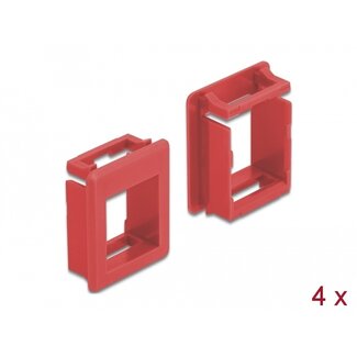 DeLOCK Delock Keystone Holder for cases 4 pieces red