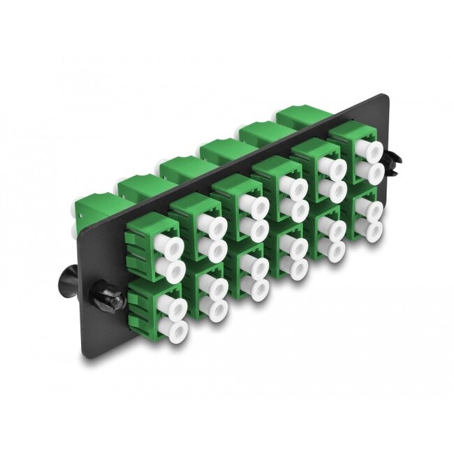 Delock Fiber Optic Adapter Panel LC Duplex APC 12 Port green