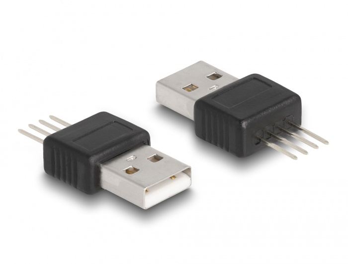 DeLOCK 66683. USB-connectortype: USB Type-A, Geslacht USB-connector: Mannelijk, USB-connector vormfactor: Recht. Kleur van het product: Zwart, Zilver, Type verpakking: Polybag. Ing