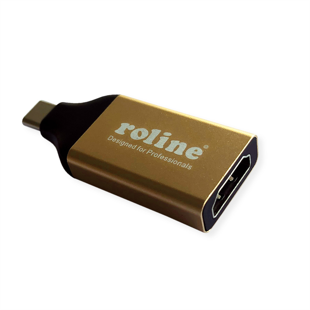 Roline 12.03.3231 USB-C / HDMI Adapter Zwart, Goud