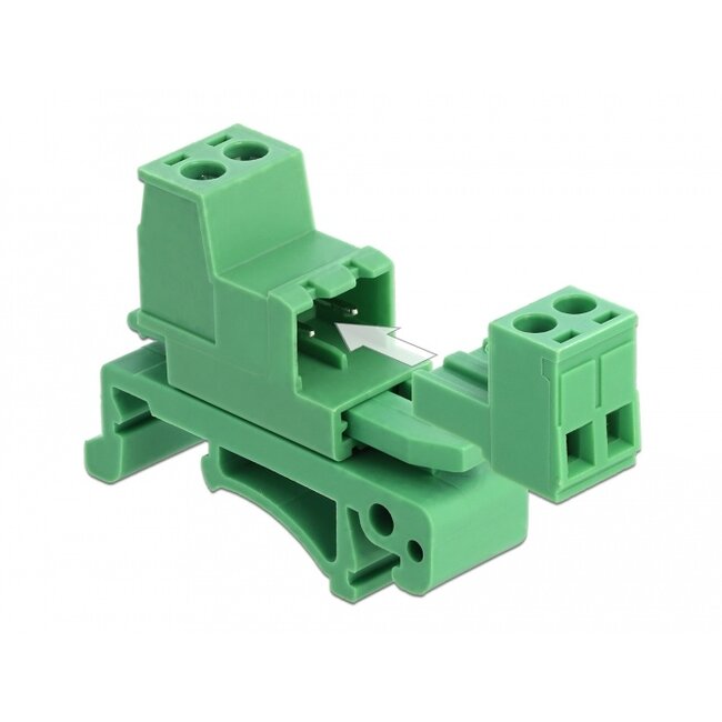 Delock Terminal Block Set for DIN Rail 2 pin with pitch 5.08 mm angled