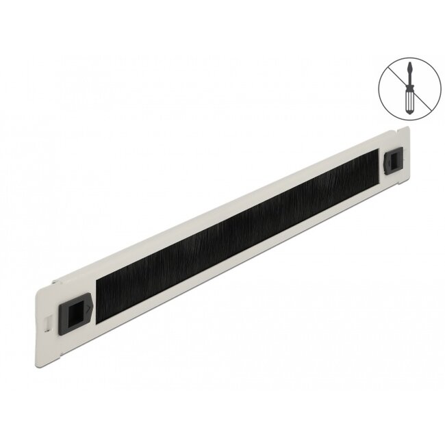 Delock 19″ Cable Management Brush Strip tool free 1U grey