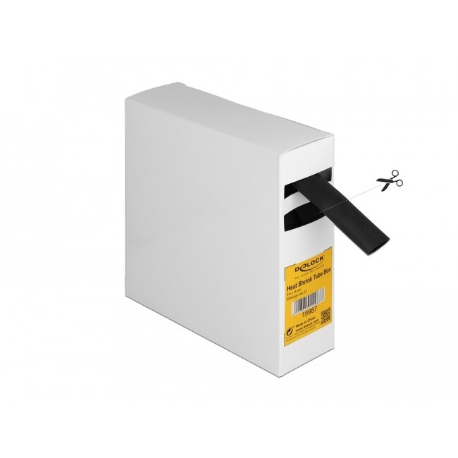 Delock Heat shrink tube Box, with inside adhesive, shrinkage ratio 3:1, 5 m x 15 mm black