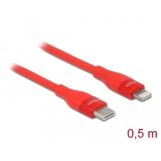 DeLOCK Delock Data and charging cable USB Type-C™ to Lightning™ for iPhone™, iPad™ and iPod™ red 0.5 m MFi