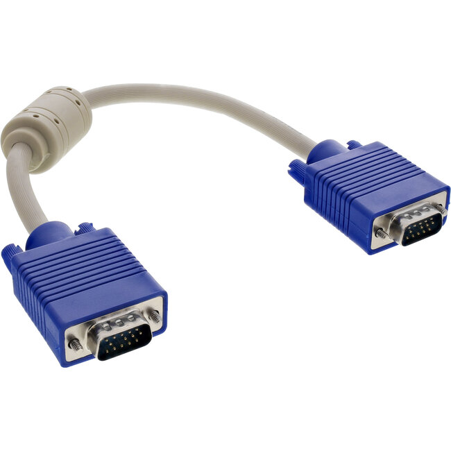 InLine® S-VGA kabel, beige, 15HD M/M, 0.3m
