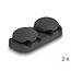 Delock Cable holder with 4 feed-throughs self-adhesive black set 2 pieces