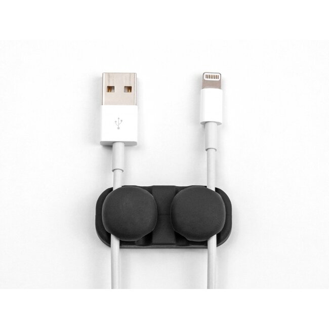 Delock Cable holder with 4 feed-throughs self-adhesive black set 2 pieces