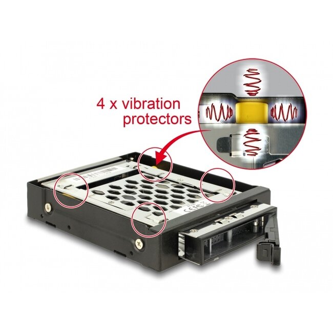 Delock 3.5″ Mobile Rack for 1 x 2.5″ SATA / SAS HDD / SSD with vibration protection