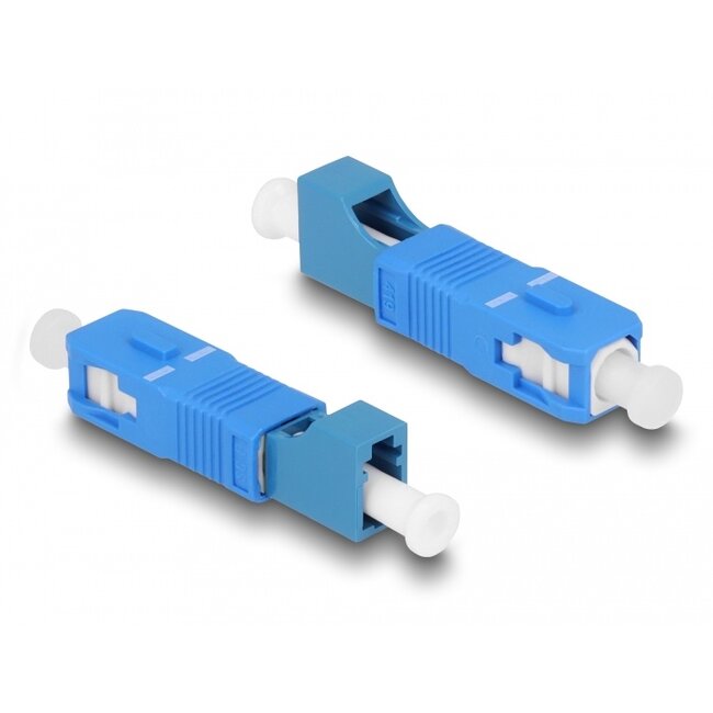 Delock Optical Fiber Hybrid Coupler SC Simplex male to LC Simplex female blue