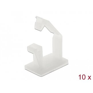 DeLOCK Delock Cable holder with locking clip self-adhesive natural 10 pieces