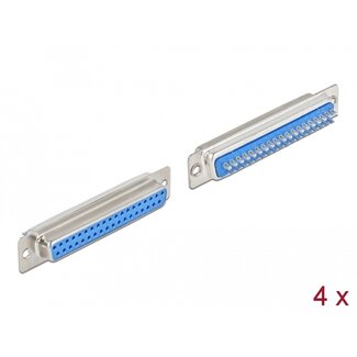 DeLOCK Delock D-Sub 37 pin female metal, solder version, 4 pieces
