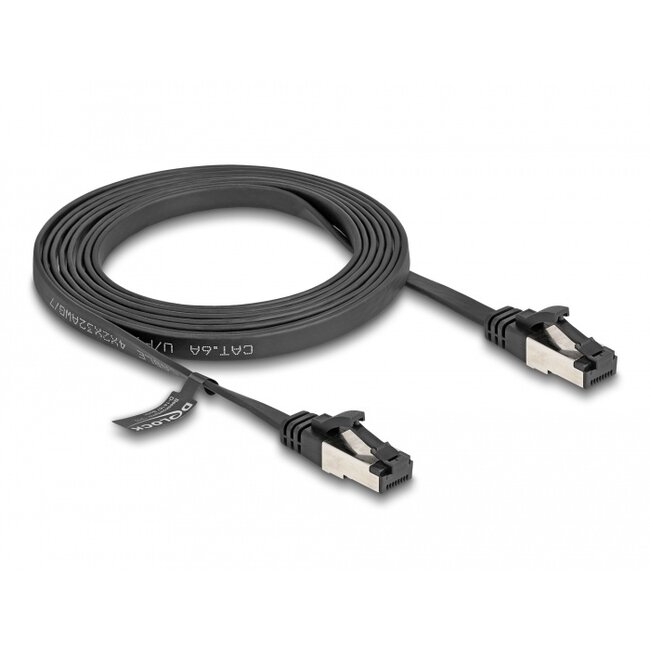 Delock RJ45 Flat Patch Cable plug to plug Cat.8.1 flexible 2 m black