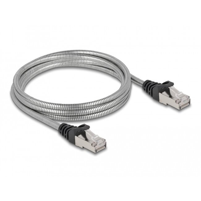 Delock RJ45 Cable Cat.6A U/FTP with metal jacket 2 m