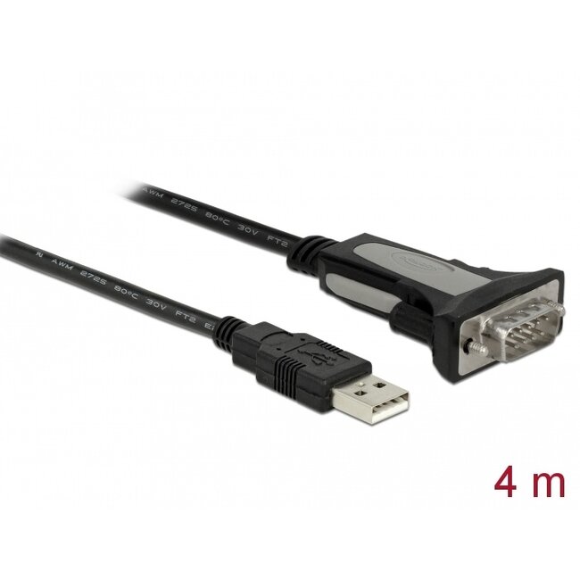 Delock Adapter USB 2.0 Type-A to 1 x serial RS-232 DB9 4 m
