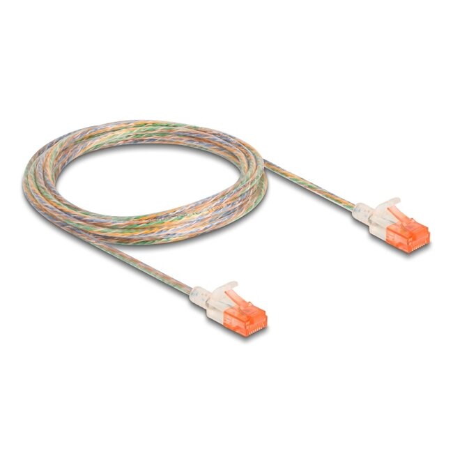 Delock RJ45 Network Cable Cat.6A U/UTP Slim 3 m transparent