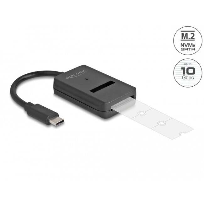 Delock Combo Converter for M.2 NVMe PCIe or SATA SSD with USB Type-C™ 10 Gbps