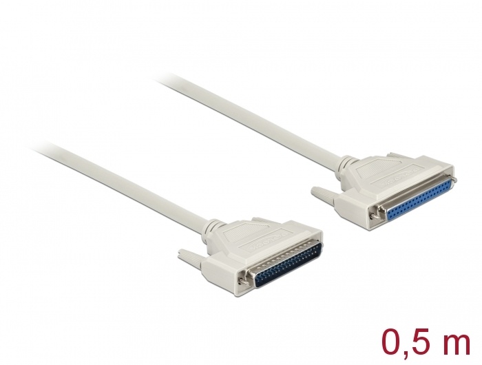 DeLOCK 86910. Kleur van het product: Beige, Snoerlengte: 0,5 m, Aansluiting 1: D-Sub 37 Pin