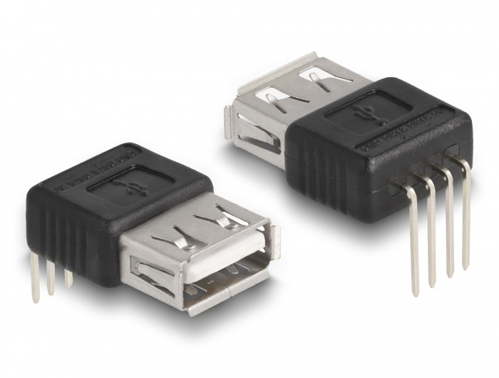 DeLOCK 66637. USB-connectortype: USB Type-A, Geslacht USB-connector: Mannelijk, USB-connector vormfactor: Recht. Kleur van het product: Zwart, Zilver, Type verpakking: Polybag. Ing