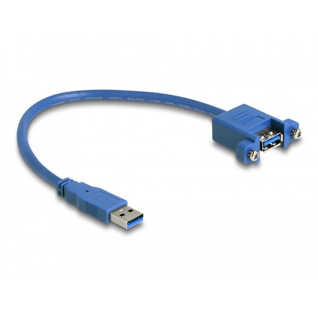 Delock Cable USB 3.0 Type-A male > USB 3.0 Type-A female panel-mount 25 cm