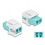 Delock Keystone Module LC Duplex female to LC Duplex female aqua / white