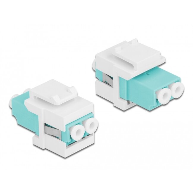 Delock Keystone Module LC Duplex female to LC Duplex female aqua / white