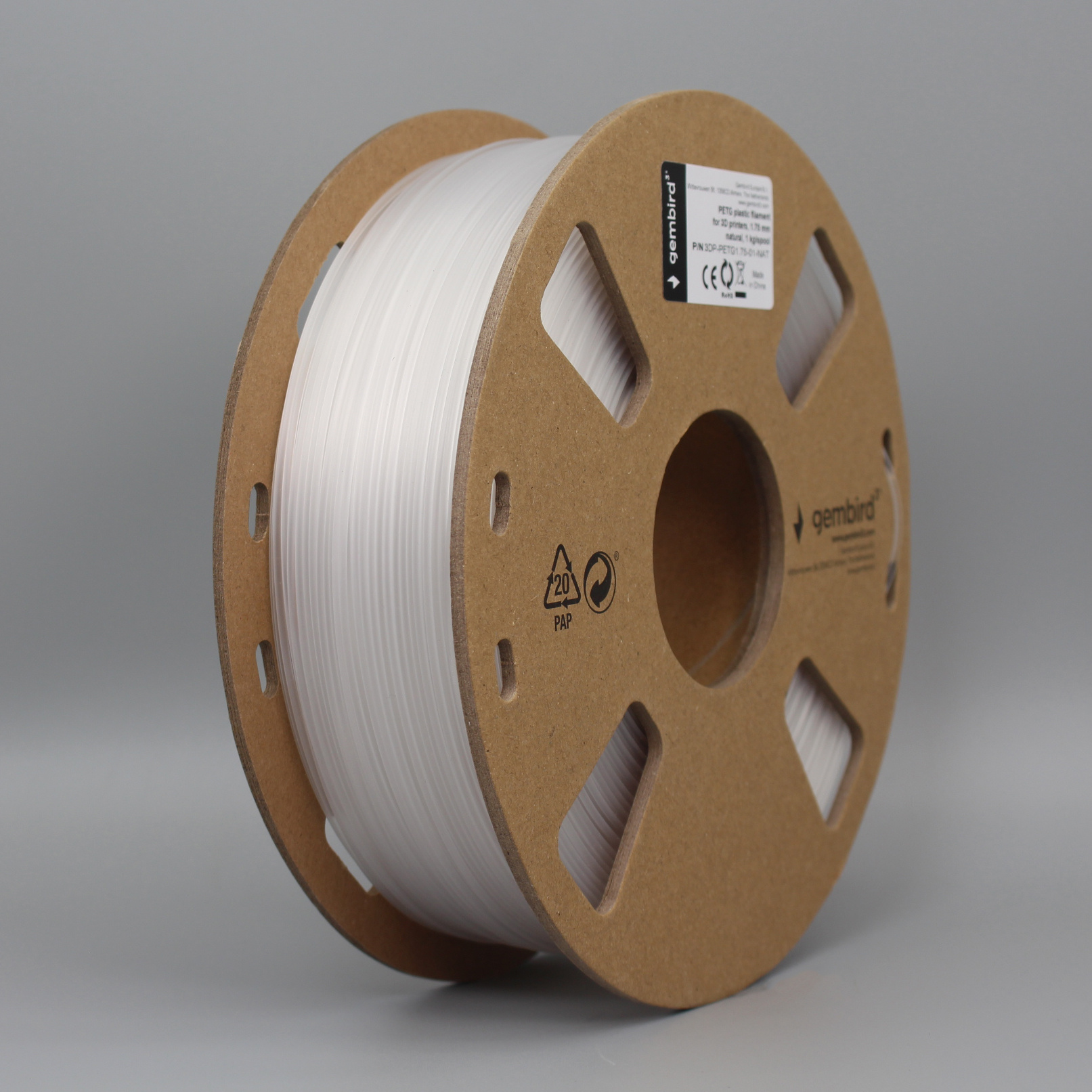 PETG Natural (Transparant) 1.75 mm, 1 kg