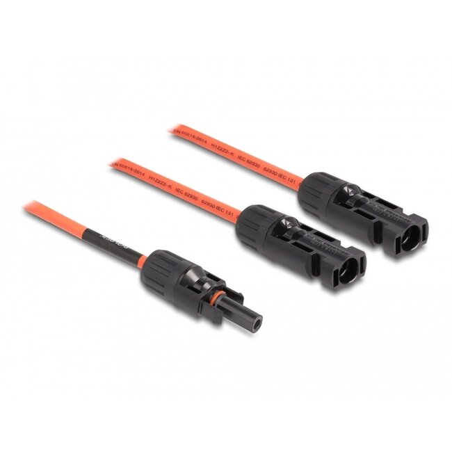 Delock DL4 Solar Splitter Cable 1 x female to 2 x male 30 cm red