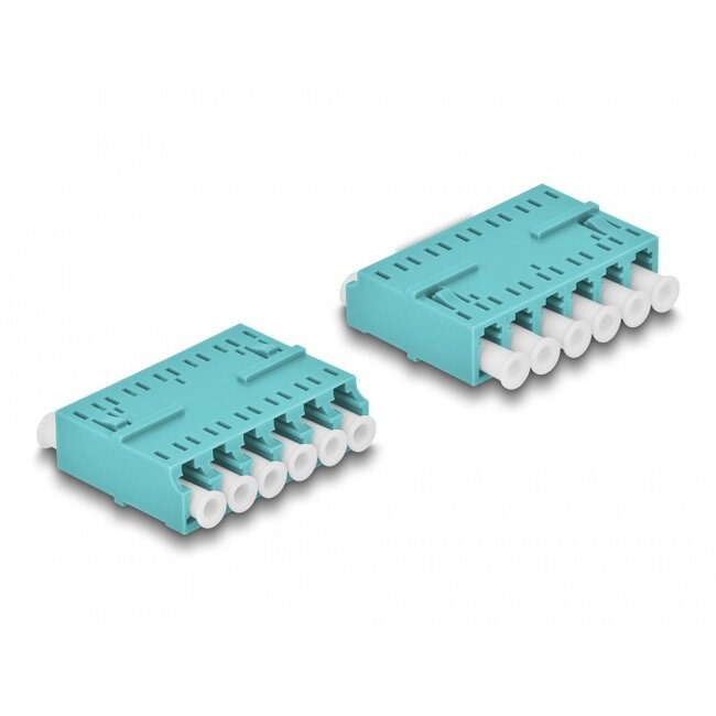 Delock Optical Fiber Coupler HD LC Hexaplex female to LC Hexaplex female aqua