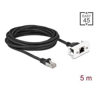 DeLOCK Delock Network Extension Cable for Easy 45 Module S/FTP RJ45 plug to RJ45 jack Cat.6A 5 m black