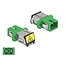 Delock Optical Fiber Coupler with laser protection flip SC Simplex female to SC Simplex female Single-mode green