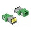 Delock Optical Fiber Coupler with laser protection flip SC Simplex female to SC Simplex female Single-mode green